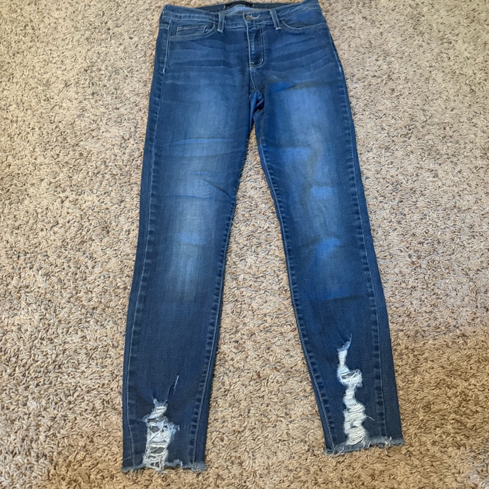 Flying Monkey Dark Blue Distressed Skinny Jeans